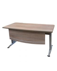 Office table, Breeze, metal frame (silver matt), melamine taletop, sonoma, 160x87xH75 cm