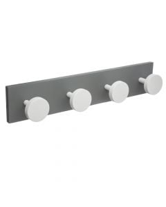 Clothes hook, wood, gray/white, 40x8 cm