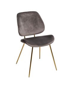 Dining chair, plywood/polyester/iron (golden), textile upholstery (grey), 47x54.5xH82.5 cm