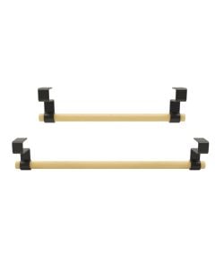 Shelf hanger, wooden, natural/black, 29-39x2.5xH5 cm