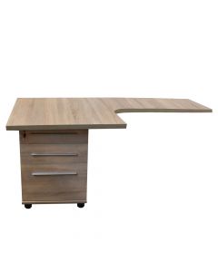 Kënd tavoline, left, with drawer, sonoma, 150x60xH75 cm