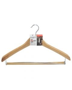 Suit hanger, set of 2 pcs, wooden, with locking bar