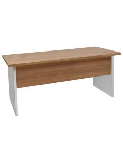 Tavolinë zyre, strukturë melaminë (e bardhë), syprinë melaminë, rover/e bardhë, 180x75xH75 cm