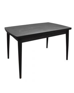 Dining table, extendable, Inci, wooden frame (black), melamine tabletop (black), 130+31x80xH79 cm