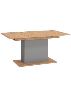 Dining table, extendable, Andora, melamine, artisan oak, graphite grey, gray matt foil, 160x91.5xH76 cm