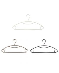 Clothes hanger, set of 8 pcs, plastic, white, 47x21 cm