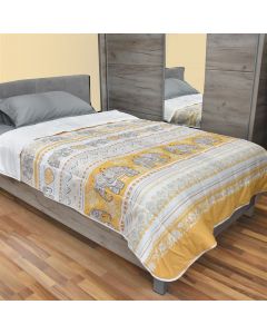 Spring quilt, single, cotton, white/orange design, 160x240 cm, 150 gr/m2