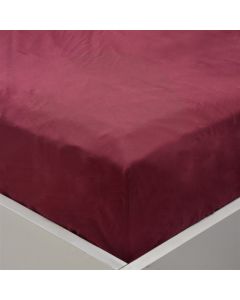 Çarçafë dysheku, tek, pambuk, vishnjë, 90x190 cm