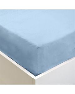 Bed linen, double, cotton, light blue, 160x190 cm