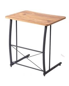 Tavolinë anësore, Atlantic, syprinë melamine, këmbë metali (zezë), 60x45x65 cm