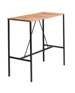 Bar table, Atlantik, chipboard  tabletop, metal frame, brown/black, 100x45x90 cm