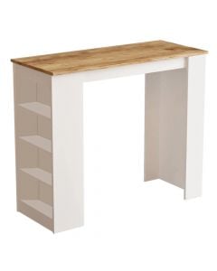 Tavolinë bari, Robin, melaminë, kafe/e bardhë, 120x51.6x101.8 cm