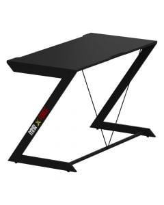 Tavolinë zyre, syprinë melamine, strukturë metali, e zezë, 120x60x77 cm