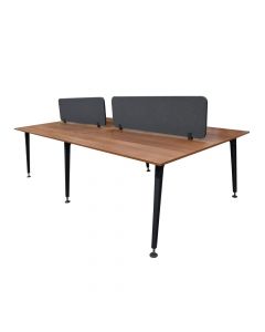 Tavolinë zyre, Legold Ps 04, syprinë melamine, strukturë metali, teak/antrasit, për 4 persona, 280x138x75 cm