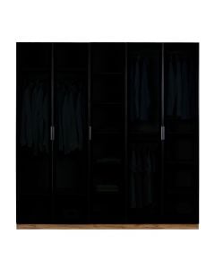 Dollap rrobash, Eti, melaminë, kafe/e zezë, 210x59x215 cm