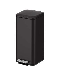 Kosh mbeturinash, 30L, metal, e zezë, 37x29xH64.5 cm