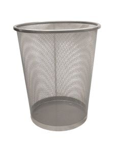 Metal basket, round mesh, gray, 29.5xH34cm