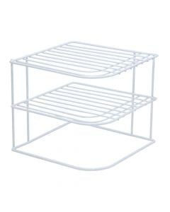 Organization shelf, 3 levels, corner, metal, white, 23x23xH20cm