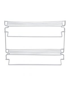Organization shelf, on the wall, 2 levels, metal, white, 29.5x7xH20.5 cm