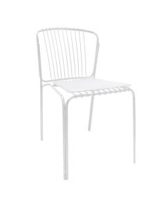 Chair, metal frame, pvc seat, white, 45x59.5xH80.5 cm
