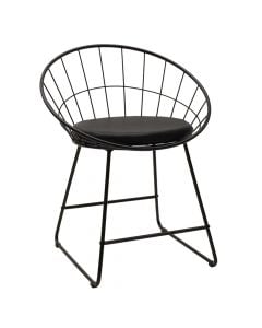 Chair, metal frame, pvc seat, black, 72x57.5xH50 cm