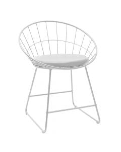 Chair, metal frame, pvc seat, white, 72x57.5xH50 cm