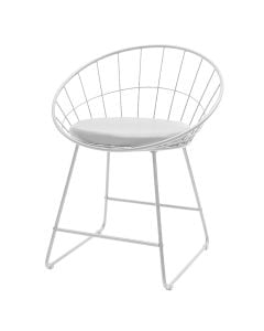 Chair, metal frame, pvc seat, white, 72x57.5xH50 cm