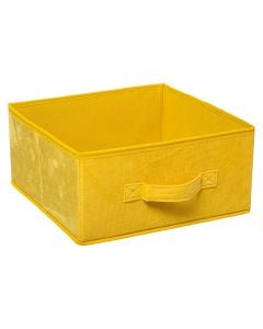 Kuti magazinimi,  katrore, polipropilen/poliester, e verdhë, 31x31xH15cm