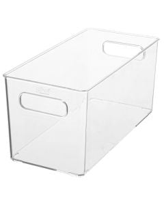 Organization box, Selena, rectangular with handles, polystyrene, transparent, 31x15xH15cm