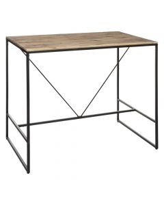 Tavolinë bari, Edena, syprinë druri, strukturë metalike, kafe/e zezë, 115x98xH70cm