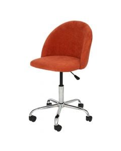 Office chair, Geos, with wheels, metal structure, textile upholstery, orange, 54x57xH89 cm