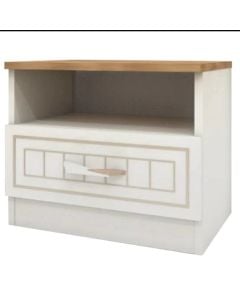 Bedside, Mango, melamine, white/natural, 50x45xH47 cm