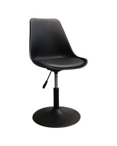 Bar chair, metal structure (black), pu upholstery, black