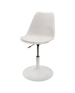 Bar chair, metal structure (black), pu upholstery, white