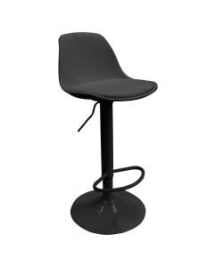 Bar chair, metal structure (black), pu upholstery, black
