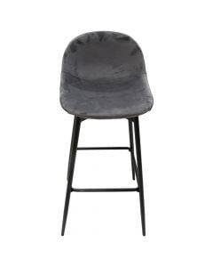 Bar stool, Charlton, metal structure, pu seat, dark grey, 47x40xH93 cm