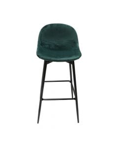 Bar stool, Charlton, metal structure, pu seat, dark green, 47x40xH93 cm