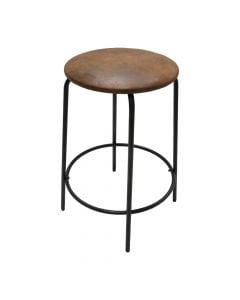 Bar stool, Hamer, metal structure, Pu fabric seat, brown/black, 36x36xH63 cm