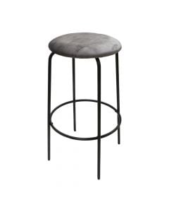 Bar stool, Hamer, metal structure, Pu fabric seat, gray/black, 36x36xH63 cm