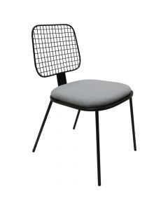 Bar stool, Hogg Grey, metal structure, textile upholstery, grey/black, 58x45xH82.5 cm