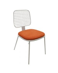 Bar stool, Hogg, metal structure, textile upholstery, orange/white, 58x45xH82.5 cm
