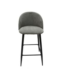 Bar stool, Haseeb, metal structure, textile upholstery, grey/black, 51x47xH96.5 cm