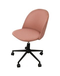 Office chair with wheels, Clarissa, metal structure, textile upholstery, red, 50x47xH85 cm