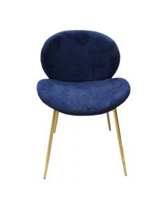 Dining chair, Hermoso, metal structure, textile upholstery, blue, 51x57xH75 cm