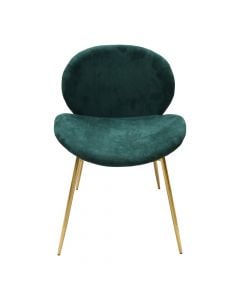 Dining chair, Hermoso, metal structure, textile upholstery, green, 51x57xH75 cm