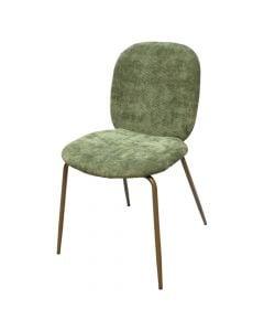 Dining chair, Jule, metal structure, textile upholstery, green, 46x57xH84 cm