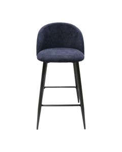 Bar stool, Haseeb Terry, metal structure, pu seat, blue, 51x47xH96 cm
