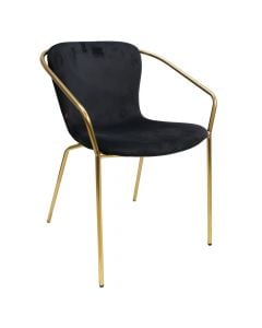 Chair, Celia, metal structure, PP seat, black, 57x56x73.5 cm