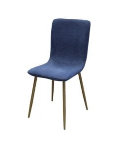 Dining chair, Scargill, textile upholstery, metal legs, beige/golden, 44x54xH87 cm