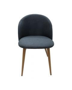 Dining chair, Zomba, textile upholstery, wooden legs, blue, 47x55.5xH78 cm